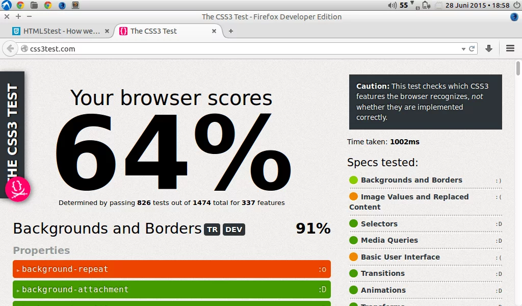 Firefox CSS3 Test Result